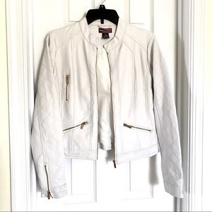 NWOT White Faux Leather Jacket